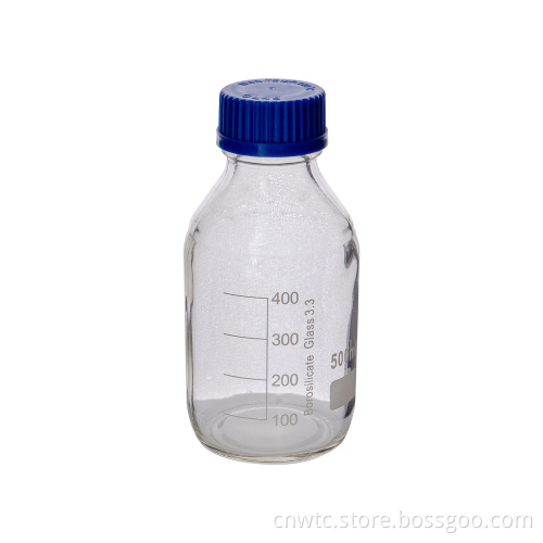 Borosilicate Glass Reagent Bottles with Blue Screw Caps